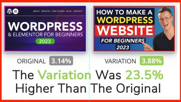 TubeBuddy A/B test result: the variation was 23.5% higher than the original